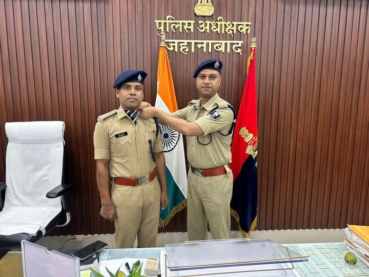 जहानाबाद में पिपिंग समारोह: उत्कृष्ट सेवाओं के लिए डीएसपी ओमप्रकाश सम्मानित, पुलिस अधीक्षक ने सराहा